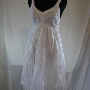 Vintage White FunkyPeople Tiered Babydoll Dress